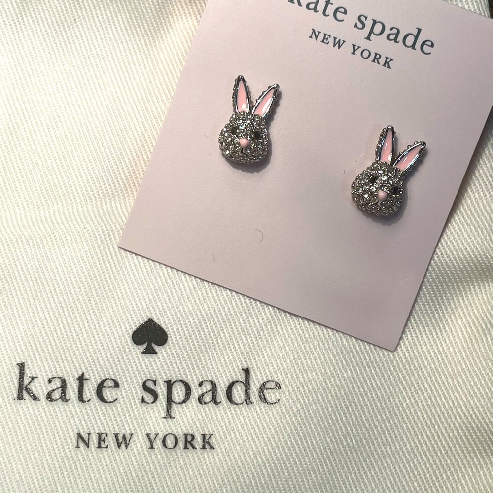 Kate Spade Make Magic Rabbit Stud Earrings NEW